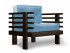 Кресло Стоун (Венге)-голубой