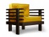 Кресло Стоун (Венге)-желтый