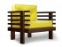 Кресло Стоун (Орех)-желтое