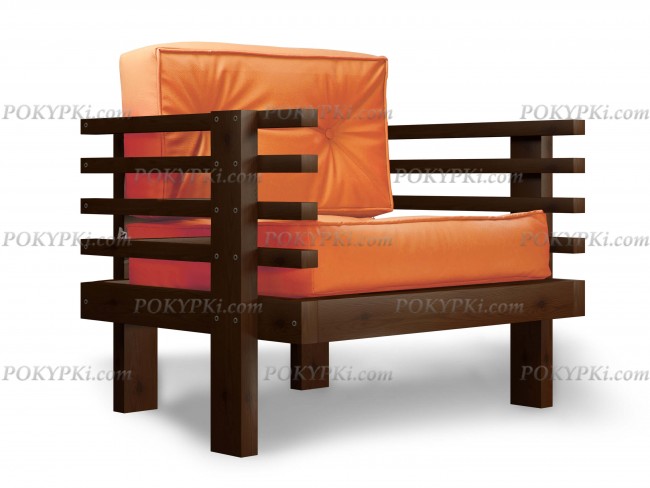 Кресло Стоун (Орех)-оранжевый