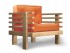 Кресло Стоун (Натуральный)-оранжевый