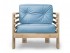 Кресло Стоун (Натуральный)-голубой