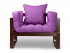 Кресло Амбер (Орех)-фиолетовый
