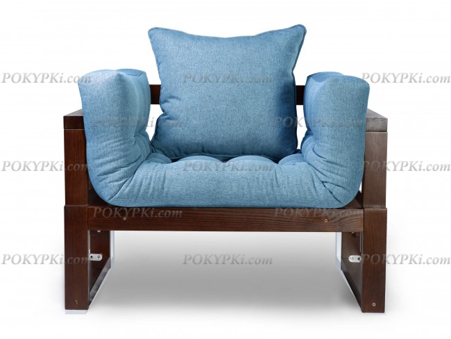 Кресло Амбер (Орех)-синий Кресло Амбер (Орех)-синий