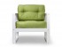Кресло Астер (Белая эмаль)-зеленый
