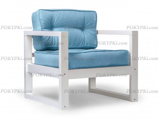 Кресло Астер (Белая эмаль)-синий
