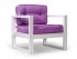 Кресло Астер (Белая эмаль)-фиолетовый