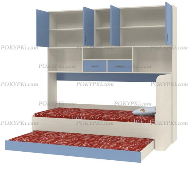 Детская кровать с выдвижным спальным местом и антресолью Дельта 21.03 Детская кровать с выдвижным спальным местом и антресолью Дельта 21.03