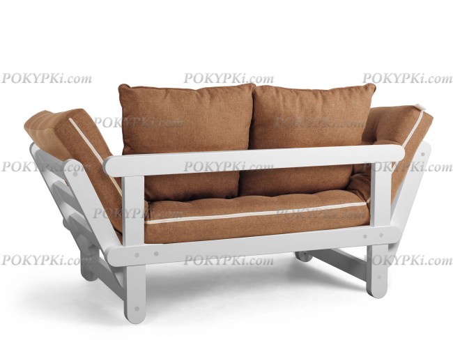 Кушетка Сламбер (Белая эмаль)-коричневый