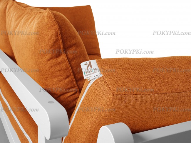 Кушетка Сламбер (Белая эмаль)-оранжевый