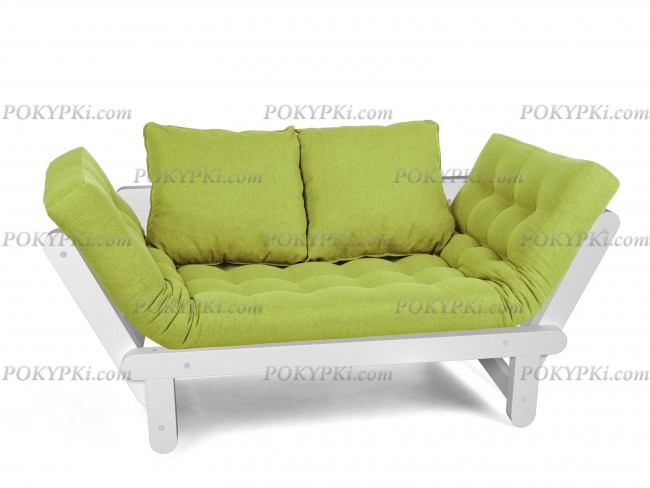 Кушетка Сламбер (Белая эмаль)-салатовый