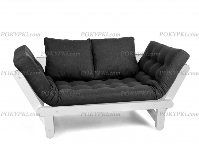 Кушетка Сламбер (Белая эмаль)-черный