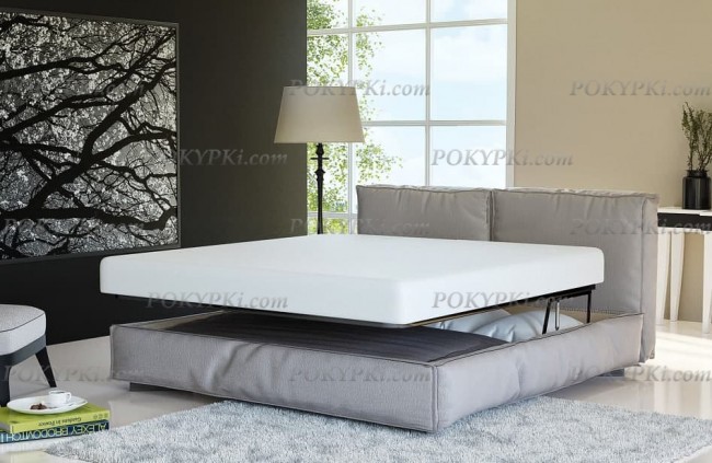 Интерьерная кровать Латона -Подъемный механизм Евролифт  (ортопедическое основание, ящик для белья)