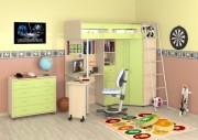 Кровать-чердак с рабочей зоной и шкафом Теремок М-85 Кровать-чердак с рабочей зоной и шкафом Теремок М-85