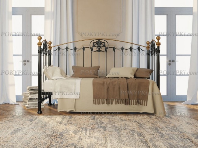 Черная кровать-диван Dreamline Camelot с золочением