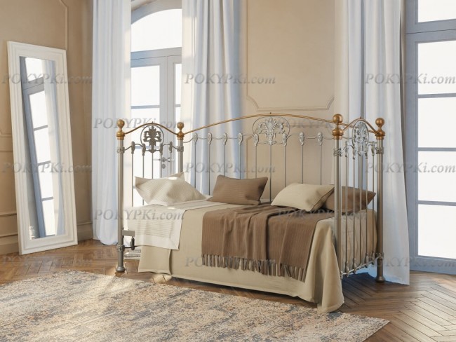 Кованая кровать-диван Dreamline Camelot в цвете серебро с золочением