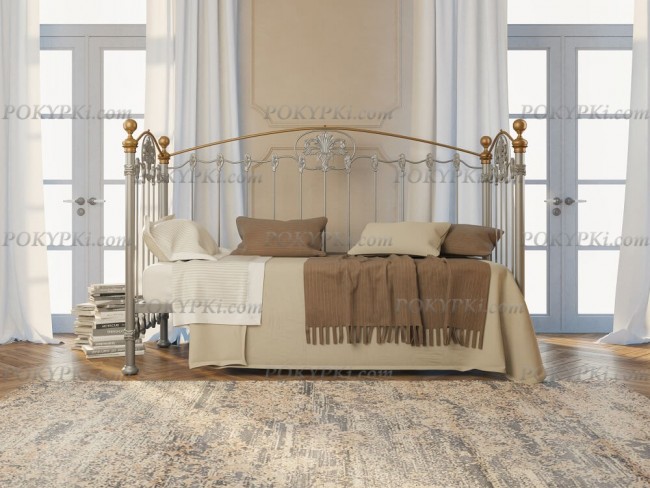 Кованая кровать-диван Dreamline Camelot в серебряном цвете с золочением