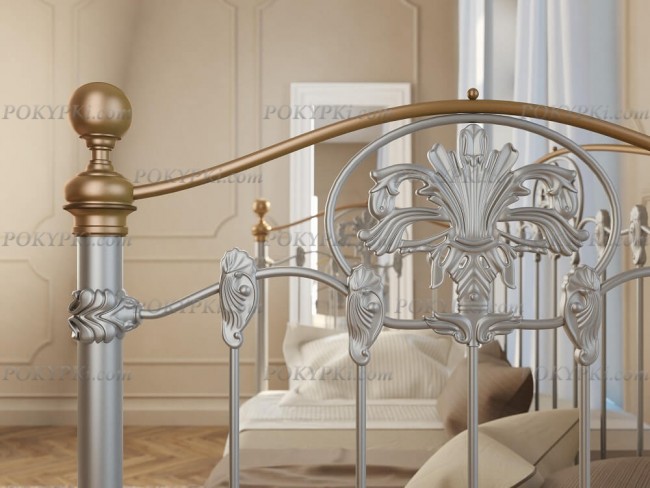 Металлическая кровать-диван Dreamline Camelot  в цвете серебро с тремя спинками