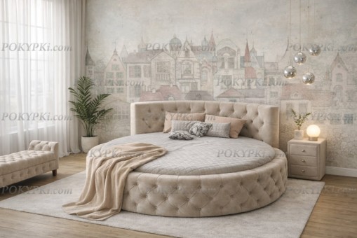 Круглая кровать Аркада с ящиком