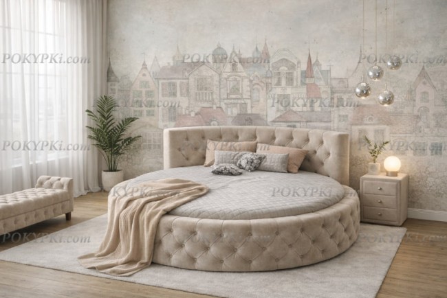 Круглая кровать Аркада с ящиком Круглая кровать Аркада с ящиком