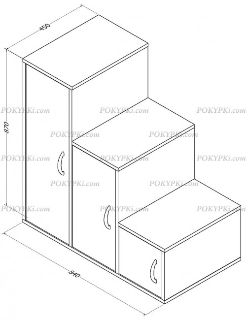 Кровать чердак с рабочей зоной и шкафом Дюймовочка 3