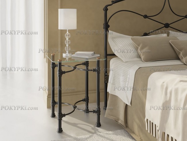 Столик прикроватный Dreamline Side Table квадратный 132 черный со стеклянной столешницей Столик прикроватный Dreamline Side Table квадратный 132 черный со стеклянной столешницей