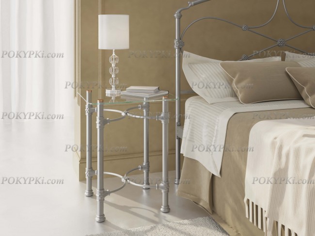 Столик прикроватный Dreamline Side Table квадратный 132 со стеклянной столешницей Столик прикроватный Dreamline Side Table квадратный 132 со стеклянной столешницей