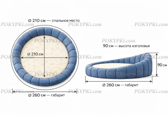 Круглая кровать Малена