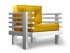 Кресло Стоун (Белая Эмаль)-желтый