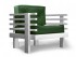 Кресло Стоун (Белая Эмаль)-зеленый