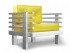 Кресло Стоун (Белая Эмаль)-лимонный