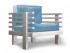 Кресло Стоун (Дуб белёный)-голубой