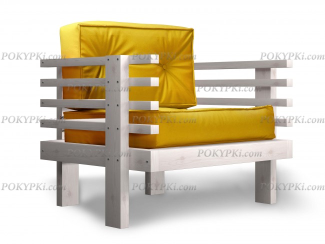 Кресло Стоун (Дуб белёный)-желтый