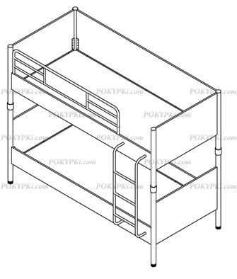 Двухъярусная белая кровать Дельта Лофт Двухъярусная белая кровать Дельта Лофт