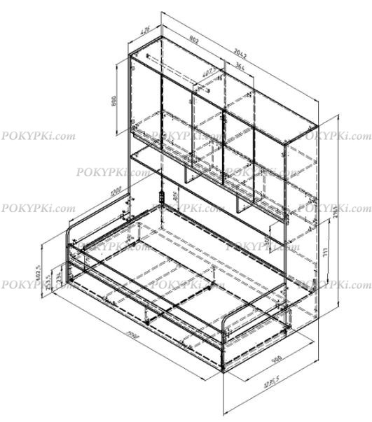 Кровать с антресолью Дельта Next 21.05 Кровать с антресолью Дельта Next 21.05