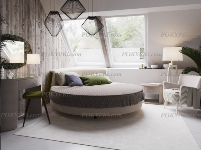 круглая кровать в угол