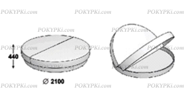 Круглая кровать d=210 с изголовьем и ортопедическим матрасом в комплекте