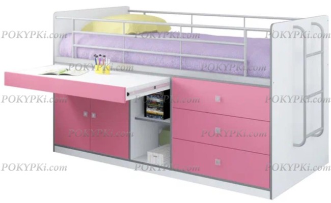 Кровать чердак с рабочей зоной Дюймовочка 6