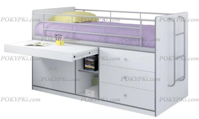 Кровать чердак с рабочей зоной Дюймовочка 6