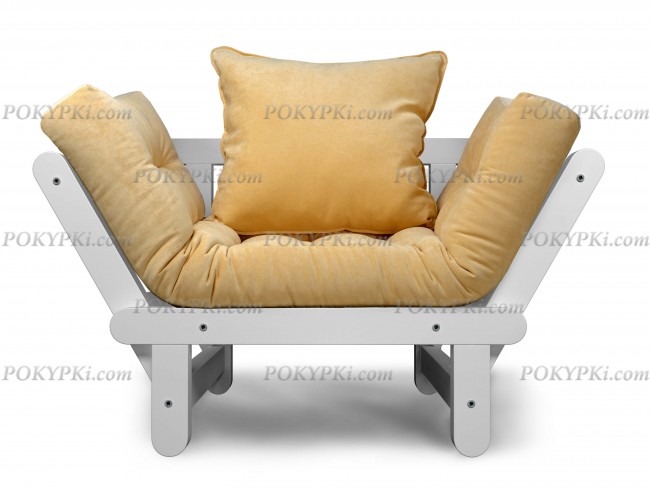 Кресло Сламбер (Белая эмаль)-бежевый