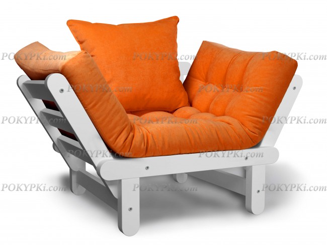 Кресло Сламбер (Белая эмаль)-оранжевый