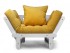 Кресло Сламбер (Белая эмаль)-желтый