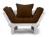 Кресло Сламбер (Белая эмаль)-коричневый