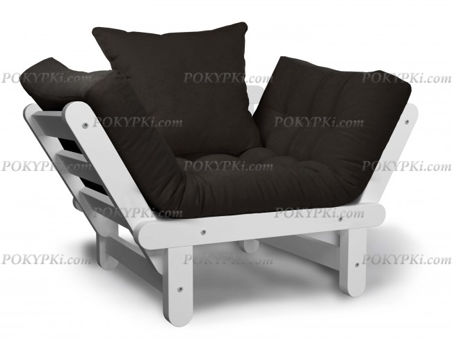 Кресло Сламбер (Белая эмаль)-черный