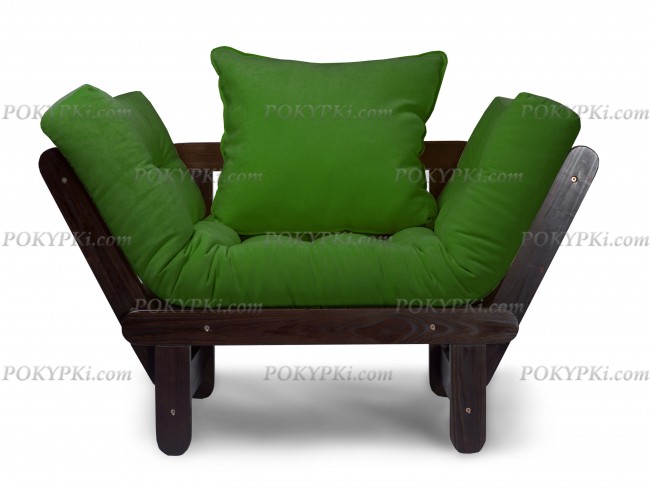 Кресло Сламбер (Венге)-зеленый