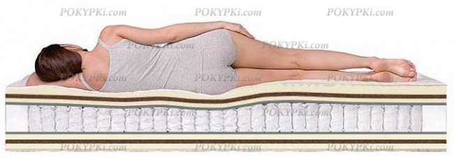 Высокий среднежесткий матрас с двойными пружинами