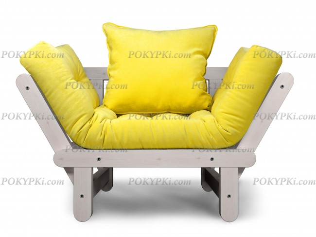 Кресло Сламбер (Дуб белёный)-лимонный