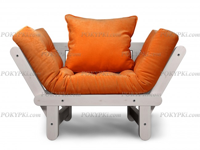 Кресло Сламбер (Дуб белёный)-оранжевый