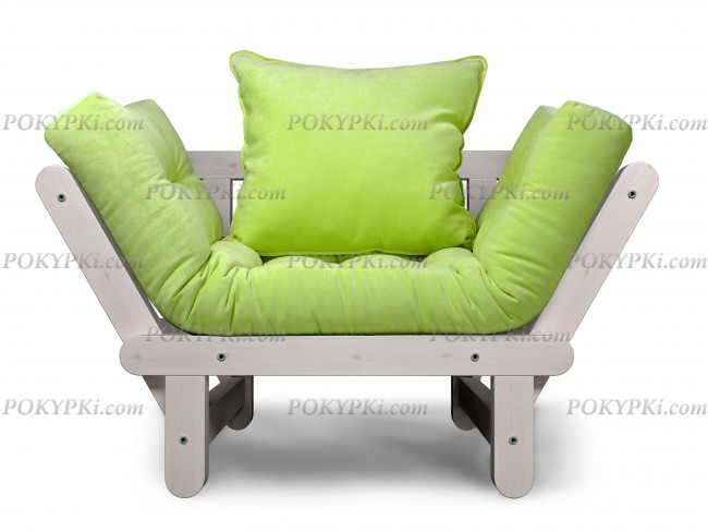 Кресло Сламбер (Дуб белёный)-салатовый