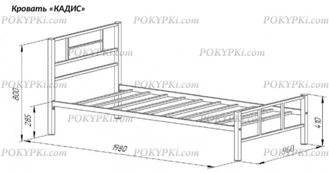 Металлическая кровать Кадис